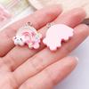 DIY Resin Pink Bear Lollipop Ornaments: Necklace, Earrings, Key Pendant Accessories