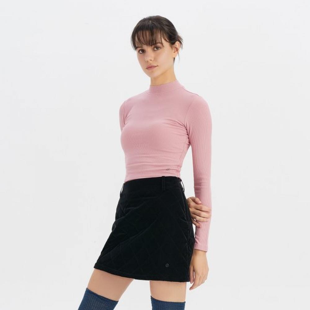 Huit Fleece Mock Neck Crop Long Sleeve Tee Htwtl3l23t