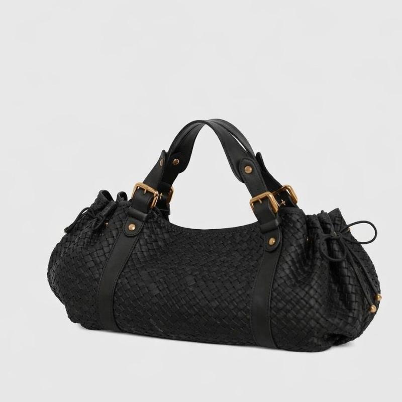 Borsa Boston Intrecciata da Donna, Borsa a Mano Minimalista Monocolore, Borsa a Spalla Singola per Lavoro e Pendolarismo, Borsa da Mano da Donna