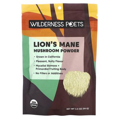 Polvere di fungo criniera di leone biologico, 3,5 oz (99 g)