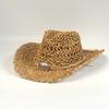 Hollow straw hat Summer sunshade cowboy hat Handwoven hat Outdoor sunscreen straw hat Corn husk