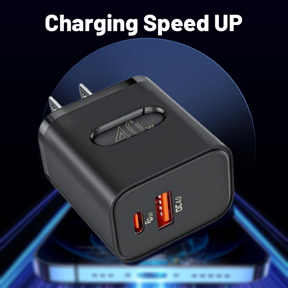 Total 40W USB Fast Charger PD Quick Charge Phone Charger EU/US Plug Adapter For iPhone Xiaomi Samsung  USB C Wall Charger