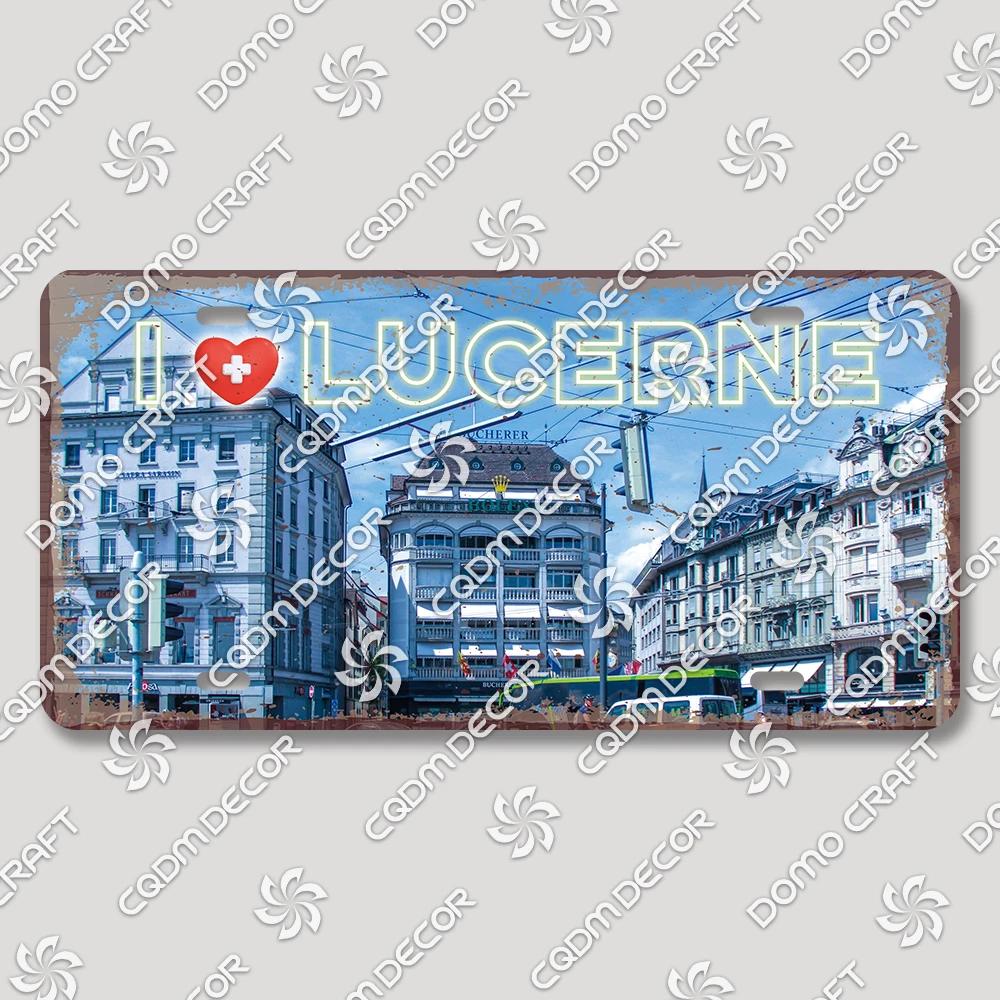 I Love Switzerland Poster License Plates Retro Alps Geneva Zurich Scenery Metal Tin Sign Cafe Living Room Home Wall Decor