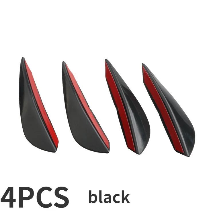 4/6PCS Carbon Fiber Universal Front Bumper Lip Diffuser Splitter Fins Body Spoiler Canards Valence Chin Car Tuning Canard Decor