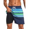 Mens Quick-Dry Board Shorts Swim Trunks With Print Design Beach Surfing Swimming Outdoor Activities