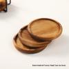 Round Solid Wood Grooved Coaster Set with Wrought Iron Rack - Non-Slip, Heat-Resistant Coasters for Home
