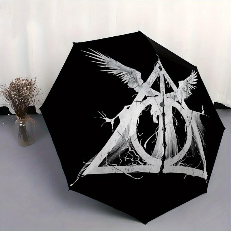 Harry Potter Automatic Umbrella - Foldable with 8 Iron Ribs, Portable for Outdoor, Gift, Outdoor Umbrell, Playful Accessory, Durable High Qu