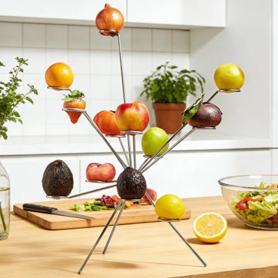 Εκρηκτική Φρουτιέρα Τέχνης Επιπλέων Σταντ Επίδειξης Φρούτων Πλήρης Αερισμός 360 Μοιρών Διατηρεί Φρέσκα Μεταλλική Γλυπτική για Κουζίνα Τραπεζαρία Κεντρικό Κομμάτι