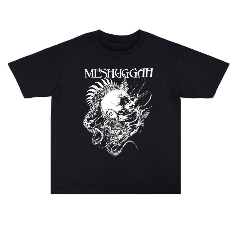 2025 Summer Metal Rock Meshuggah Band Printed Cotton Men's and Women's T-shirt High Quality Short Sleeve Men's Tee
