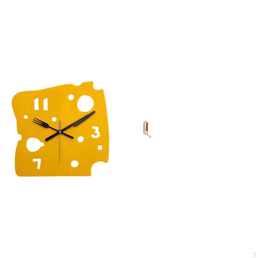 Nordic Minimalist Cheese Clock Desk Quiet Acrylic Wall Hanging for Office Bedroom