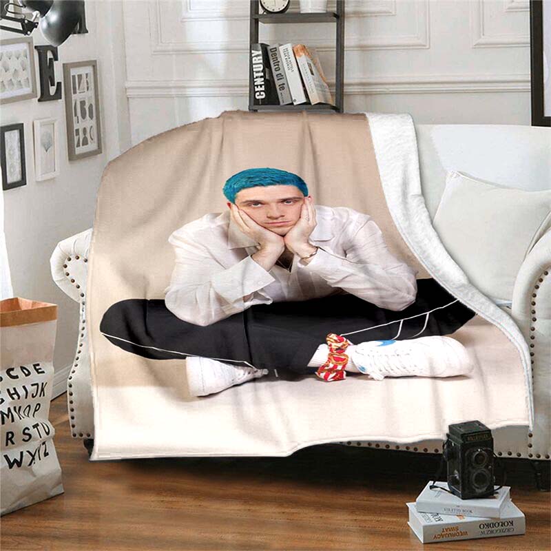 Customizable L-Lauv Singer Soft Flannel Blanket, Warm and Comfortable, Suitable for Picnics, Beds, Sofas, and Home Bedrooms.