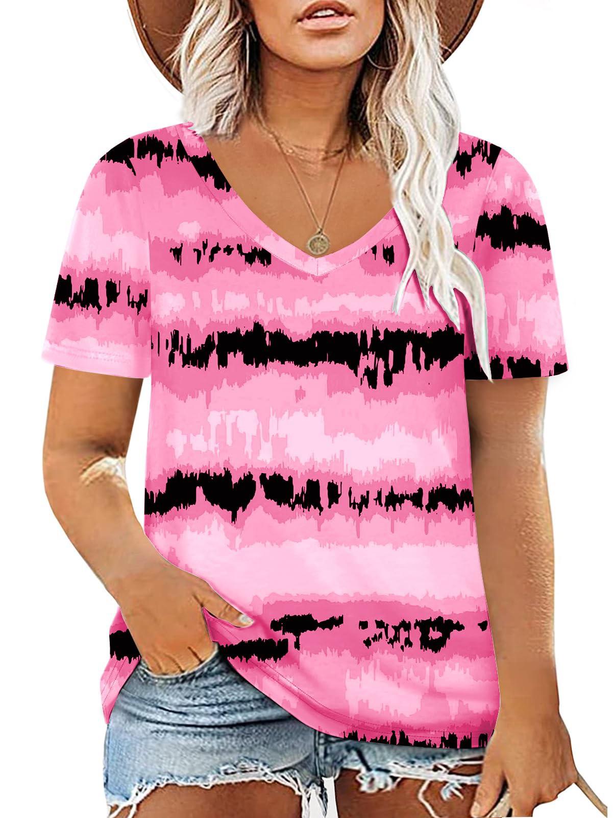 

Летняя мода Tie Dye 3D Print Футболка Женская уличная одежда Повседневные футболки Y2k Топы Женские футболки Harajuku с V-образным вырезом Оверсайз Одежда 6XL