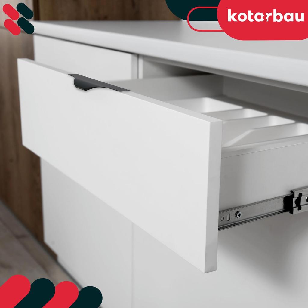 Kotarbau® Modern Edge Furniture Handle Aluminum Matte Black 160 / 180 Mm Set Of 2
