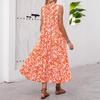 European and American summer printing new holiday style fashion sleeveless dress