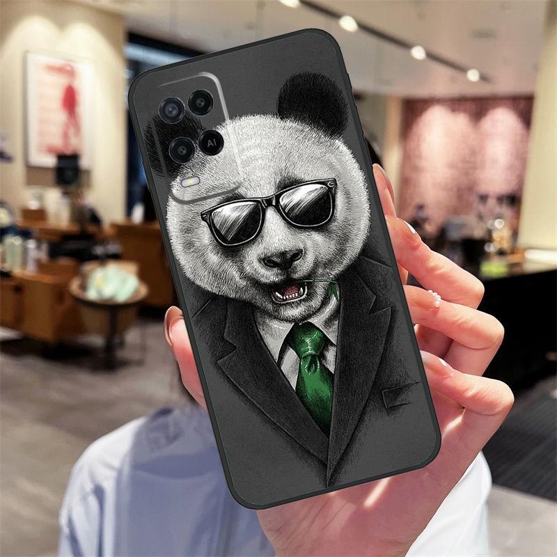 Cartoon Niedlicher Panda Bär Hülle Für Oppo A40 A60 A80 A18 A38 A58 A78 A98 A16 A76 A96 A15 A17 A77 A74 A94 A54 A57S Abdeckung