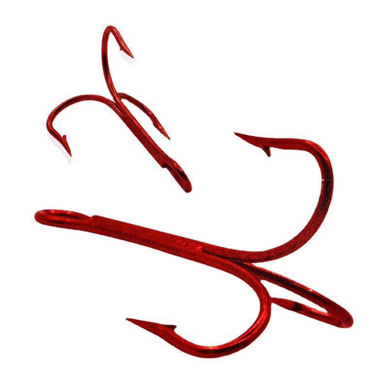 Hunter High Lure Triple Barbed Fish Hook - Electroplated High Carbon Steel Fishing Tackle.