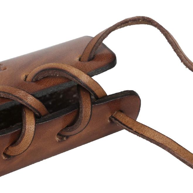 TOURBON Leather Axe Handle Protection Covers - Dark Brown