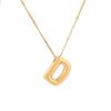 Stainless Steel 18K Gold Plated Alphabet Pendant Necklace