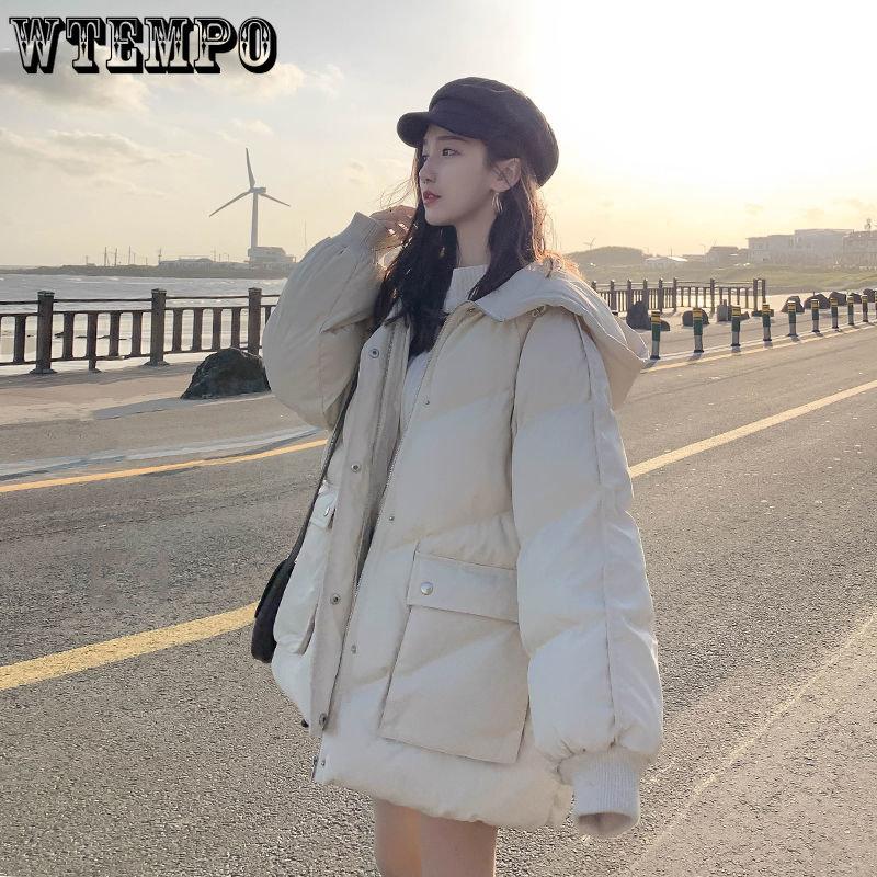 

Хлебная куртка Корейская версия Свободная пуховая хлопковая куртка Oversize Хлопковая стеганая куртка Женская короткая утепленная зимняя куртка XS синий