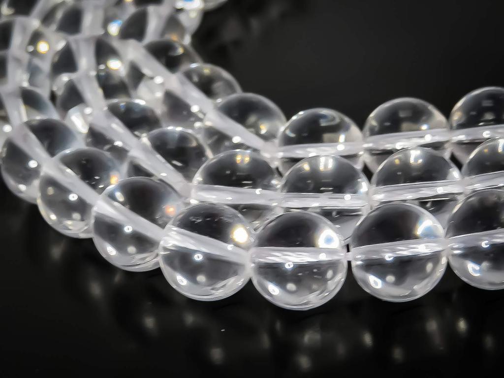 [SmileStone] Premium 5A Clear Quartz Crystal Strings (Approx. 38 cm) Natural Stone Beads, Power Stones (10 mm (5A))