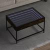 VidaXL Coffee Table with Infinity LED Smoked Oak 70x50x41 Cm, Side Table, Living Room Table, Side Table, End Table, 847684