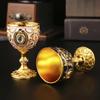 Calice Medievale Vintage Graal Sacro in Metallo Inciso a Mano Bicchiere da Vino Stile Europeo Bar di Casa Bicchieri Sala da Pranzo e Decorazione per la Casa