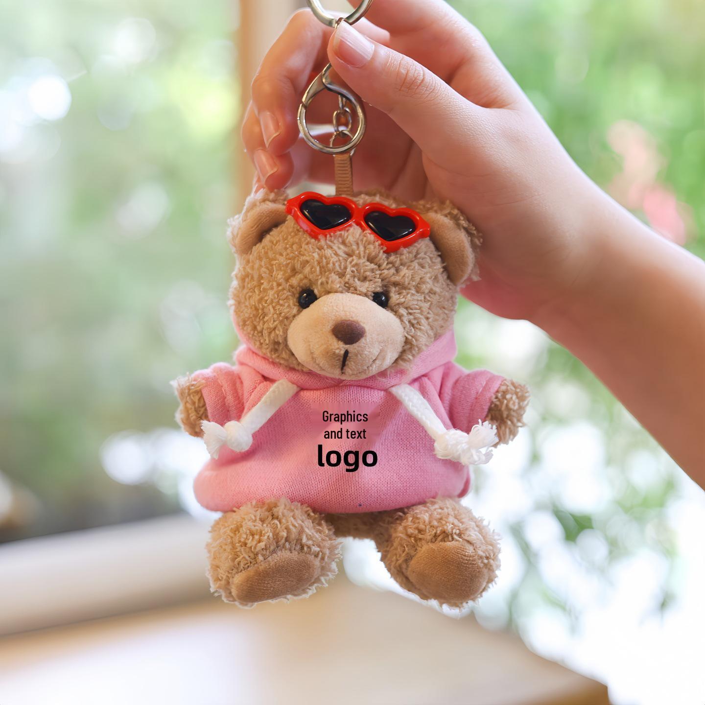 Panda Teddy Bear Keychain: Cute Backpack Pendant for Graduation Gifts 12 cm, random glass color