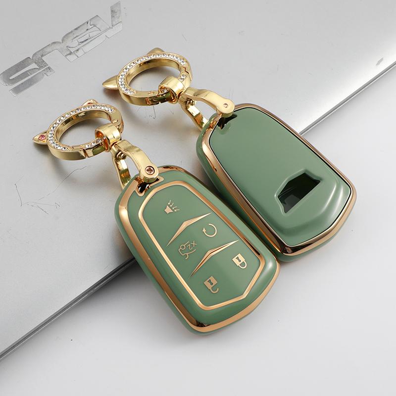 For Cadillac Ats Ct6 Cts Dts Xt5 Escalade Esv Srx Sts Xts Elr 2014 - Tpu Car Smart Key Cover Case Key Fob Bag Keychain