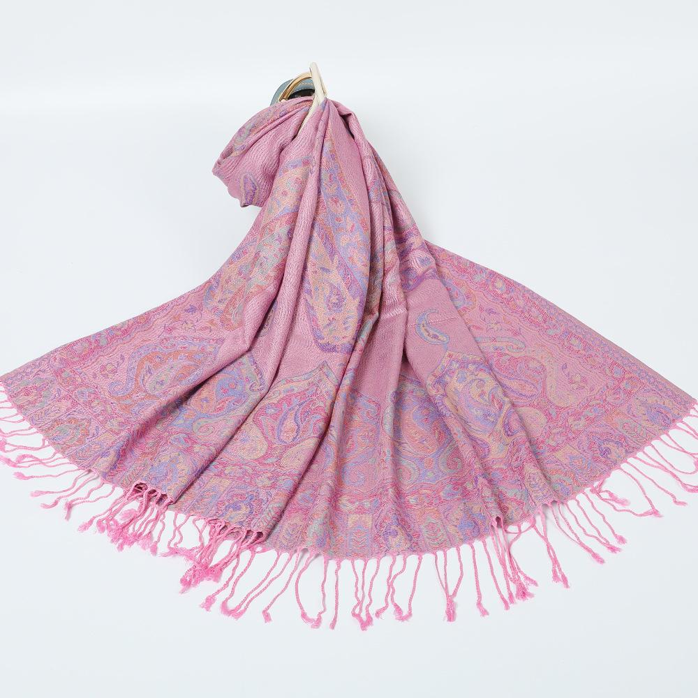 Jacquard cashew fringed shawl new autumn and winter women's headscarf floral extended scarf