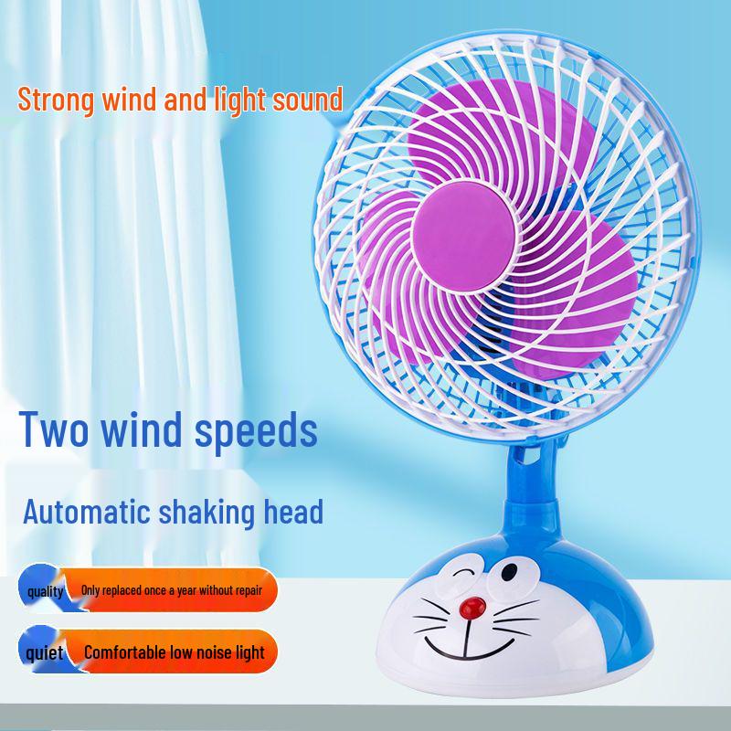 Silent Mini Fan: Cartoon Design for Dorms, Desks, and Offices