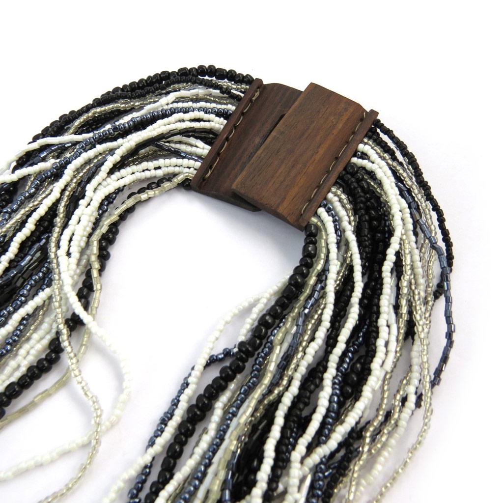 Les Trésors De Lily [N4615] - Náhrdelník 'Kilimanjaro' černobílý