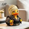 Colorful Rhinestone Duck Decorations Charming Novelty Ornament Musical Theme with Guitar Creative Music Inspired Figurines Decor Decorative