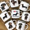 Emaille-Kaffeetasse mit der Aufschrift „I Love Dackel Dog“, für Camping, Picknick, Lagerfeuer, Party, Bier, Saft, Cola, Tassen für die Reise im Freien, Kakao, Wasserbecher