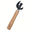 Easy Grip Premium Can Opener with Wooden Handle | Safe Manual Jar & Bottle Opener for Kitchen, Restaurants, and Bars
