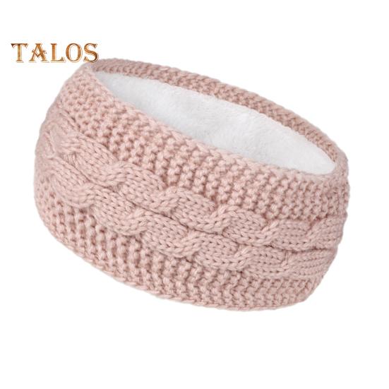 

Зимняя повязка на голову для женщин с пушистой флисовой подкладкой, теплая вязаная крючком толстая теплая повязка на голову, однотонная вязаная повязка для волос