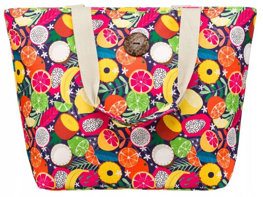 Große Damen-Shopper-Tasche mit Fruchtmotiv