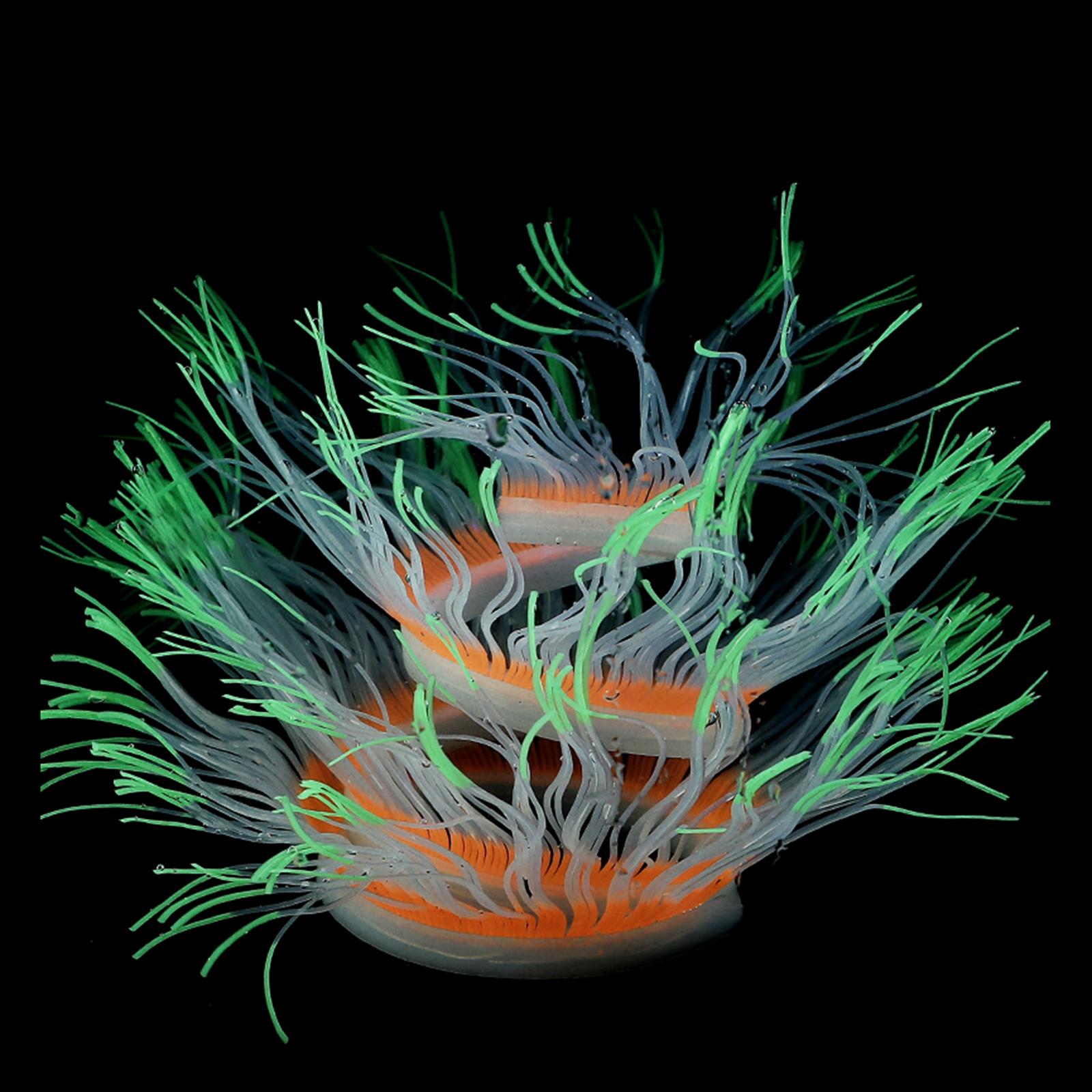 

Aquarium Decoration Glowing Sea Anemone Fishtanks Aquatic Underwater Ornament Landscaping Safety Decor for Fish Shirmps зелёный