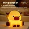 Cute Highland Cow Squishy Night Light W/ Dimmable Timer Cartoon Soft Animal Bedside Lamp Gift for Boys Girls Childs Table Decor