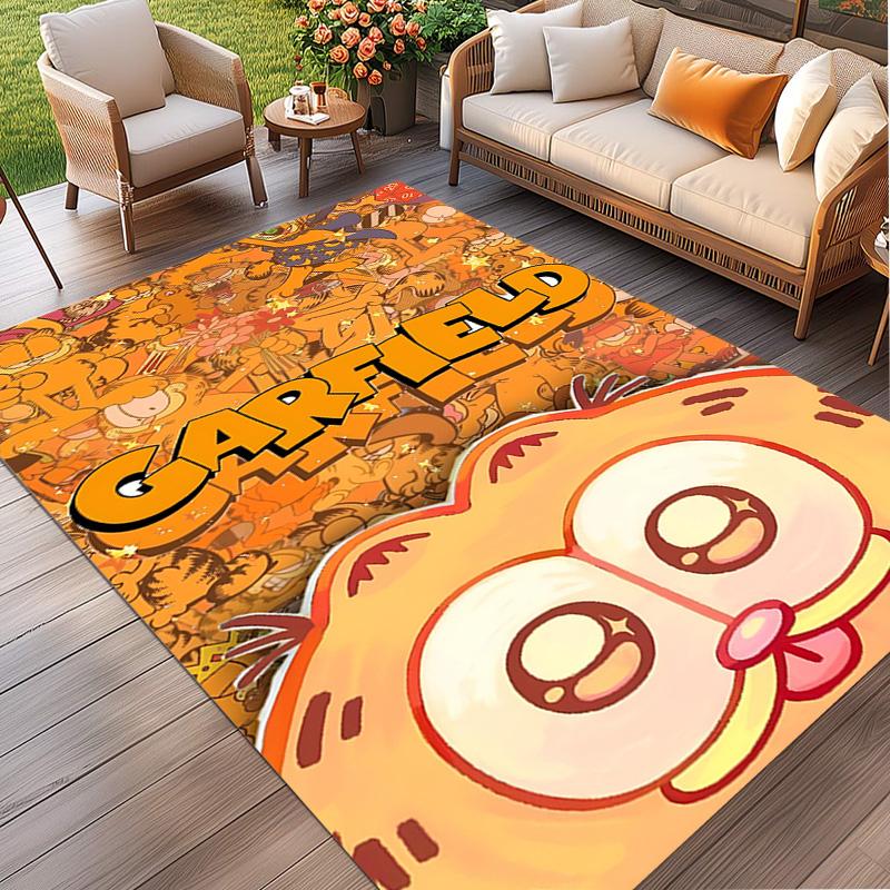 Garfield Print Rug, Washable Floor Carpet, For Entryway Dorm Laundry Room Office Study, Home Decor Birthday Christmas Gift