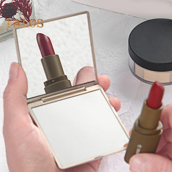 Portable Foldable Makeup Mirror Vintage Rose Double-sided Vanity Mirror High Clarity Men Women Pocket Travel Handheld Square Cosmetic Mirror
