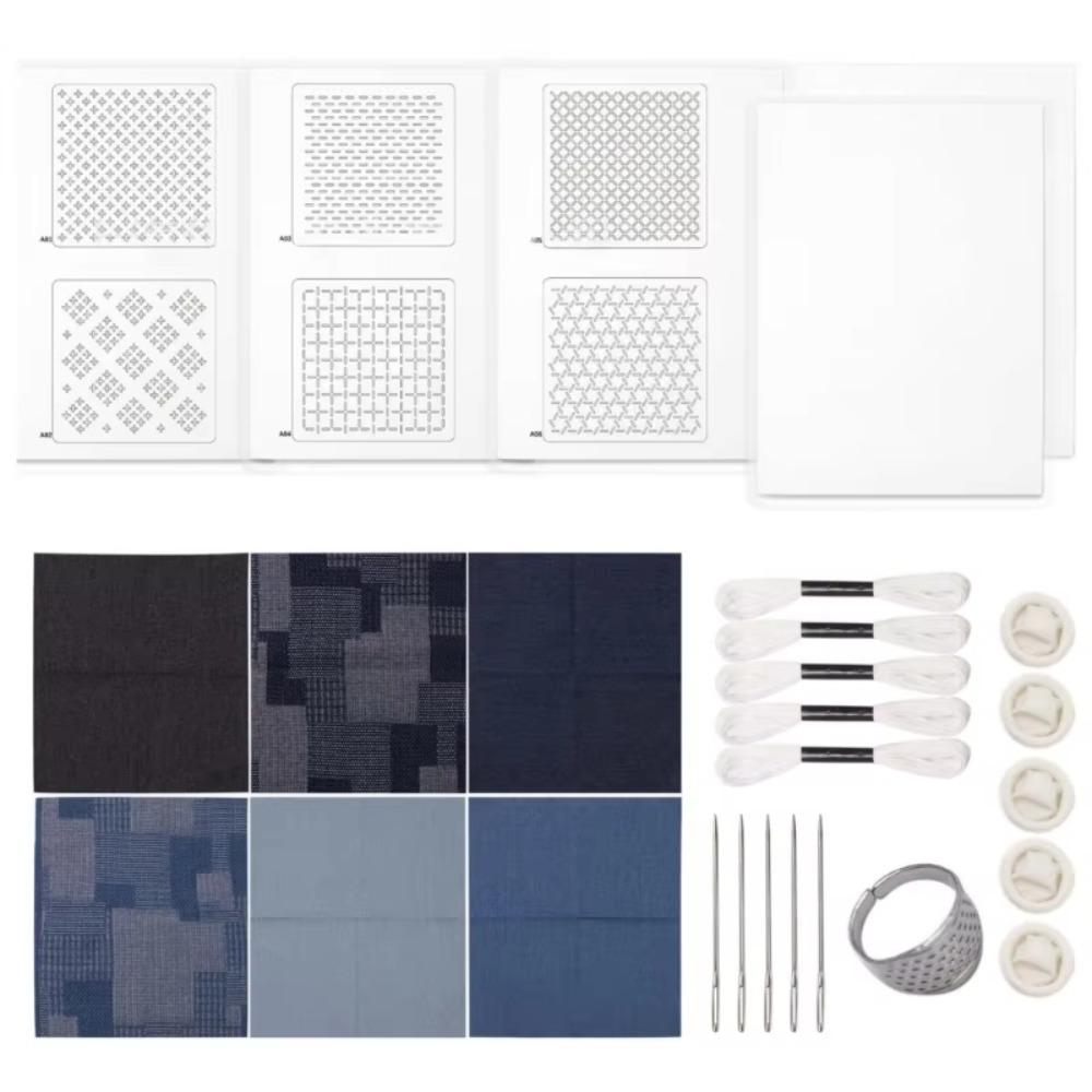 Water Soluble Sashiko Embroidery Beginner Set Hand Quilting Sewing Supplies  for Beginners