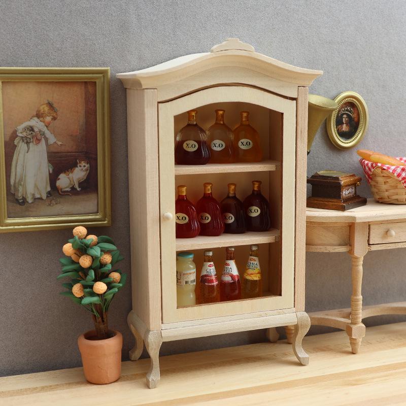 1:12 Miniature Arched Top Dollhouse Display Cabinet - Realistic Mini Furniture