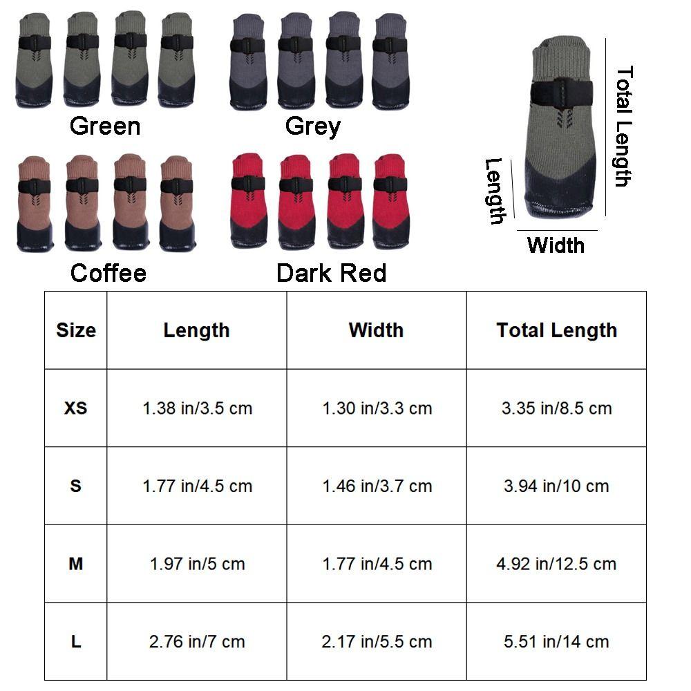 4PCS Wear Resistant Waterproof Dog Socks Shoes Dirt-Resistant Dog Paw Protector Home