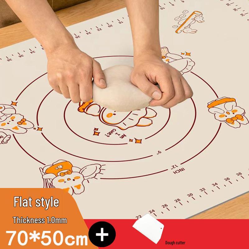 Non-Slip Food-Grade Silicone Kneading Mat and Rolling Pin Mat for Baking and Dining