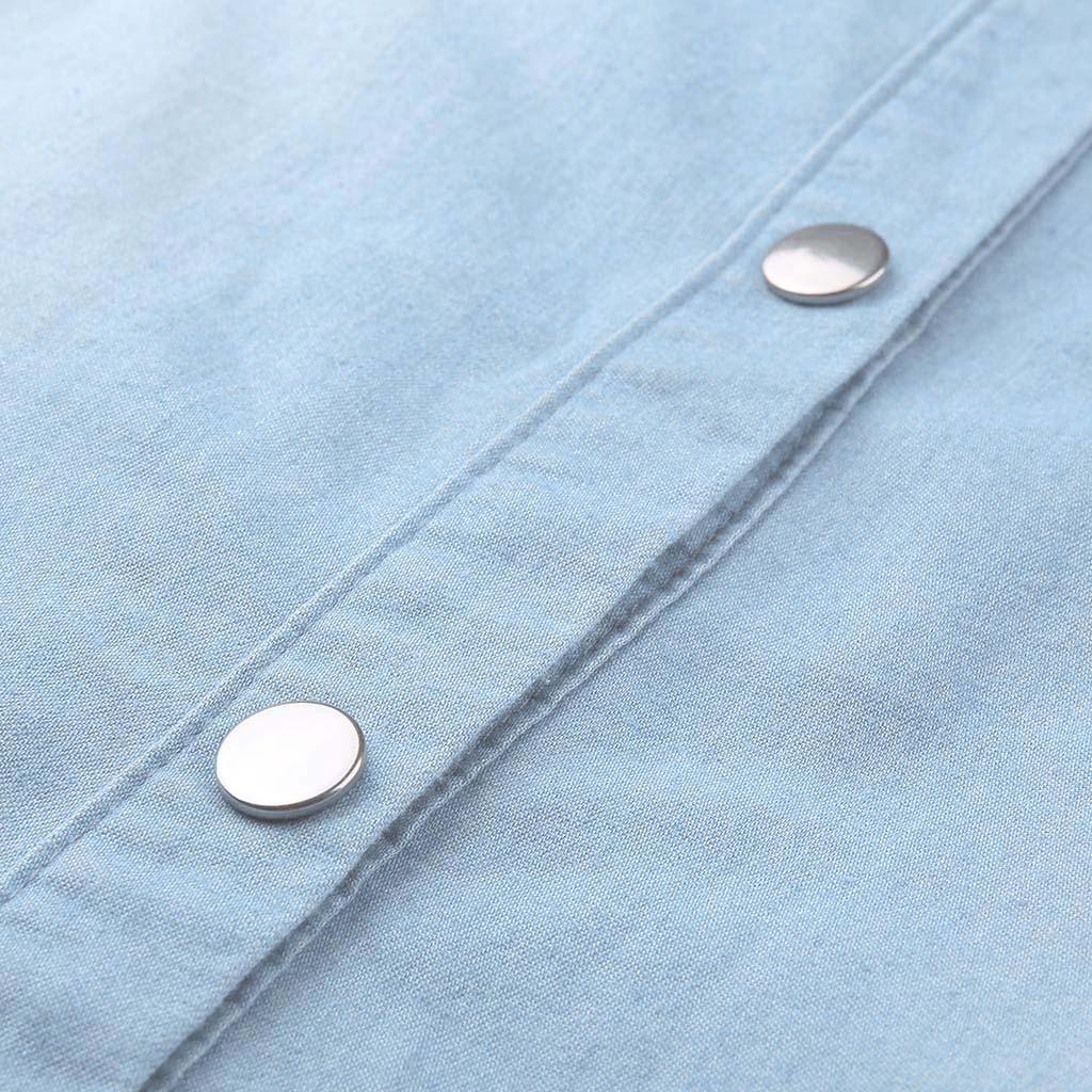 Dame uformelle turndown hals denim festkjoler ermeløs swing kjole