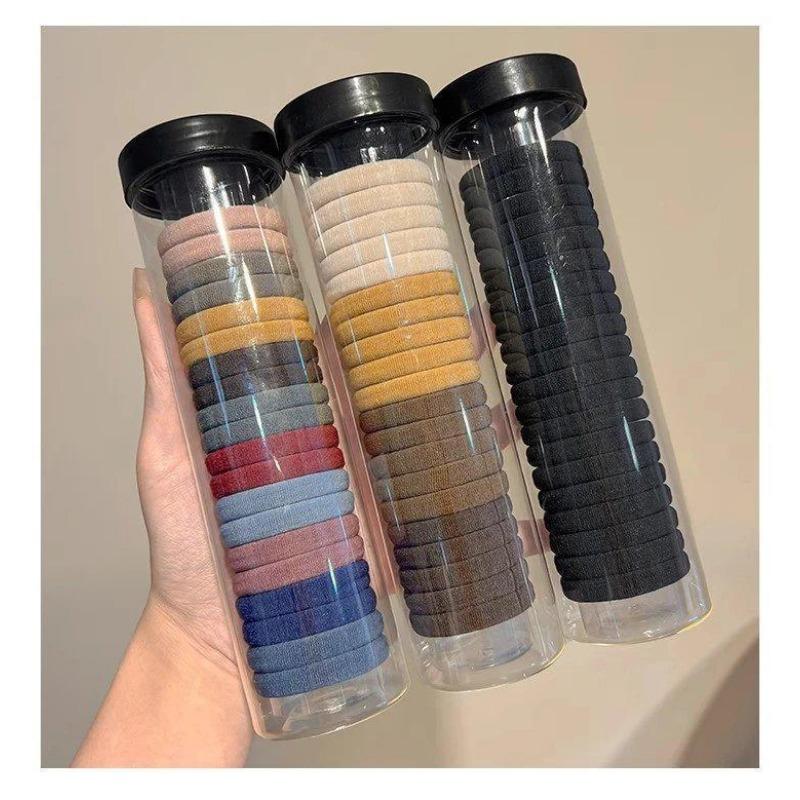 Canned 20 rubber bands women's seamless high elastic hair band horsetail durable hair rope black hair towel ring