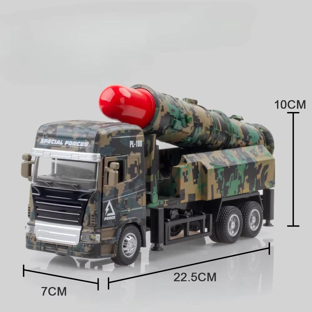 1:32 Missile Rocket Launcher Model Car Toy Alloy Body Rubber Tires Doors Opened Military Miniature Models Ornaments Kids Gifts