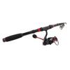 Fishing Rod and Reel Combos Carbon Fiber Telescopic Fishing Rod Red Black with Fishing Reel Line Fishing Lures Kit
