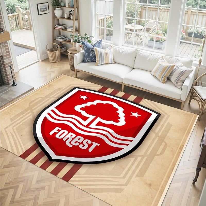 Nottingham Forest Design Kristall Samt Teppich Gemütlich Nicht?Rutschfester Teppich mit Aufdruck für Schlafzimmer Wohnzimmer Eingang