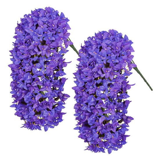2Pcs Hanging Artificial Bougainvillea Speetabilis UV Resistant Realistic Fake Flower Wedding Party Indoor Outdoor Garden Yard Wall Hanging Faux Bloom